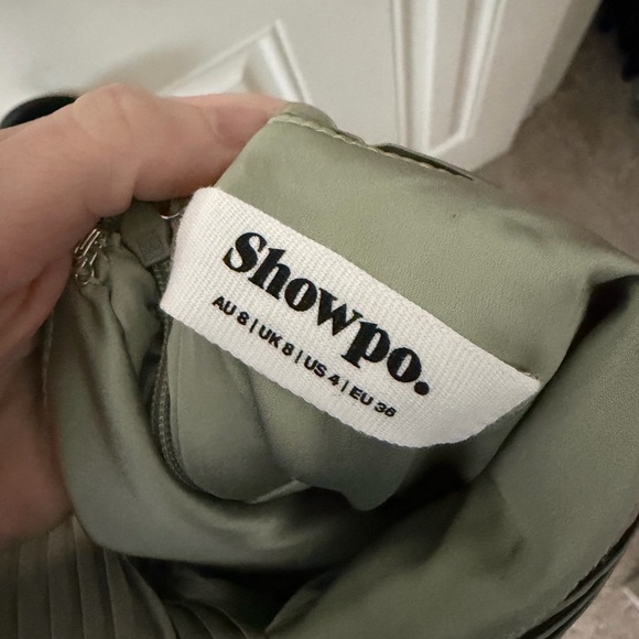 SHOWPO MARLETTE MIDI DRESS - PLEATED OPEN BACK HALTER DRESS IN SAGE - Picture 5 of 6